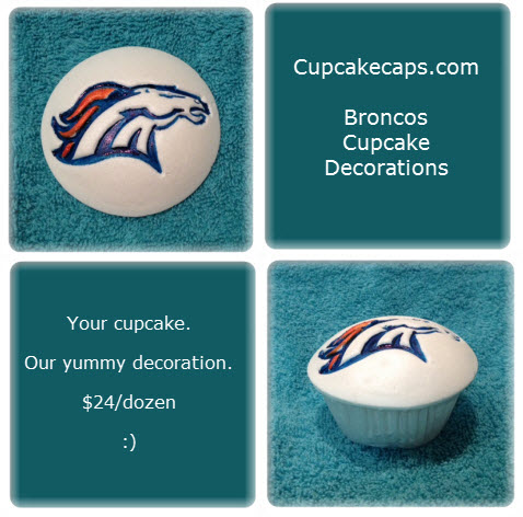 Denver Broncos Cupcake
                  Caps